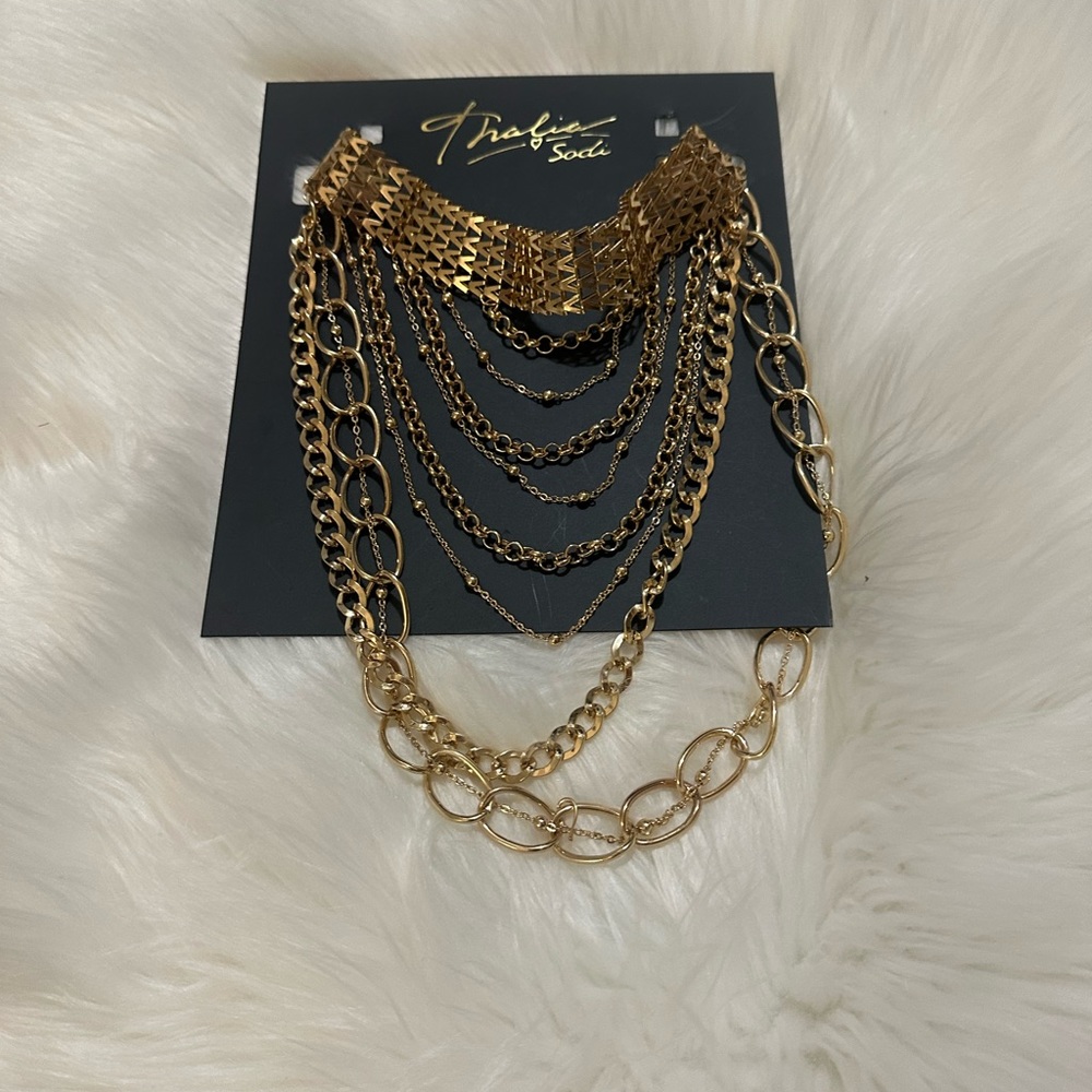 NWT Gold-Tone Layered Choker Necklace